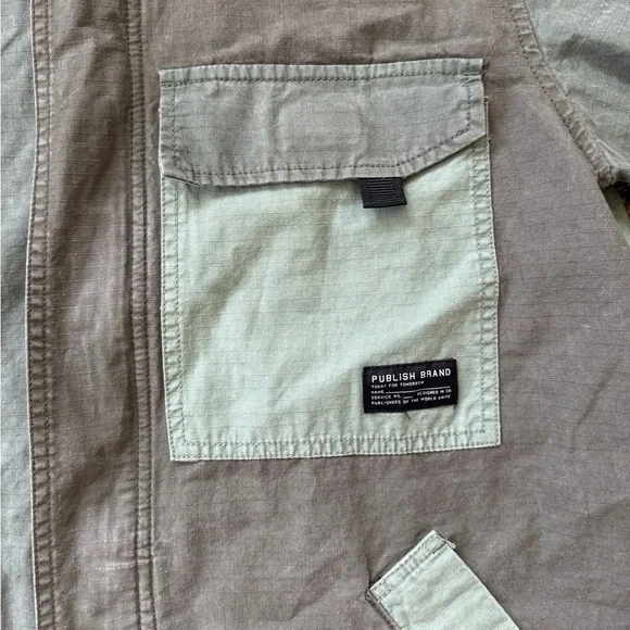 Publish Military Style Patchwork Long Jacket - Picture 8 of 9